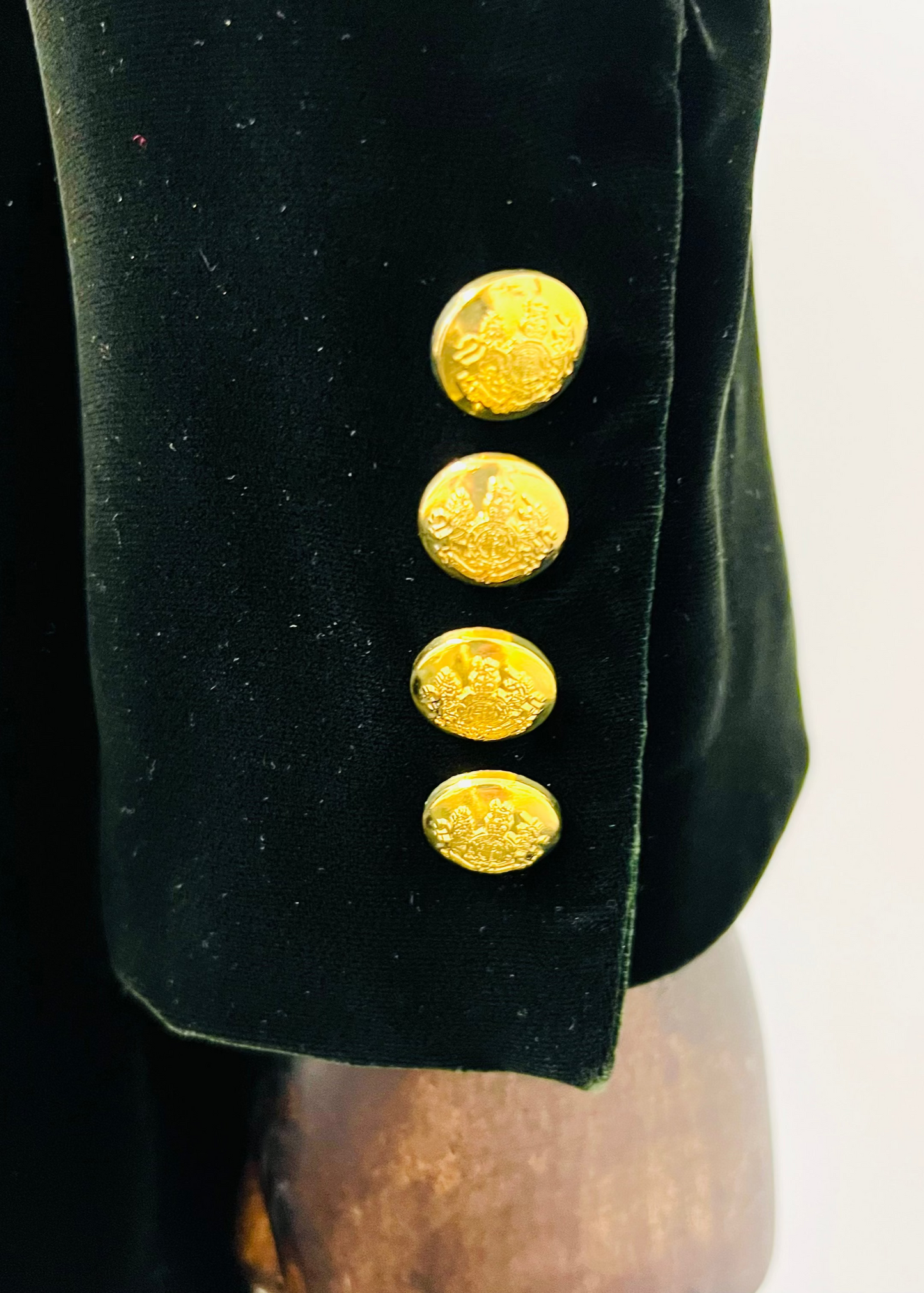 Ralph Lauren - Dark Green Velvet Crested Blazer