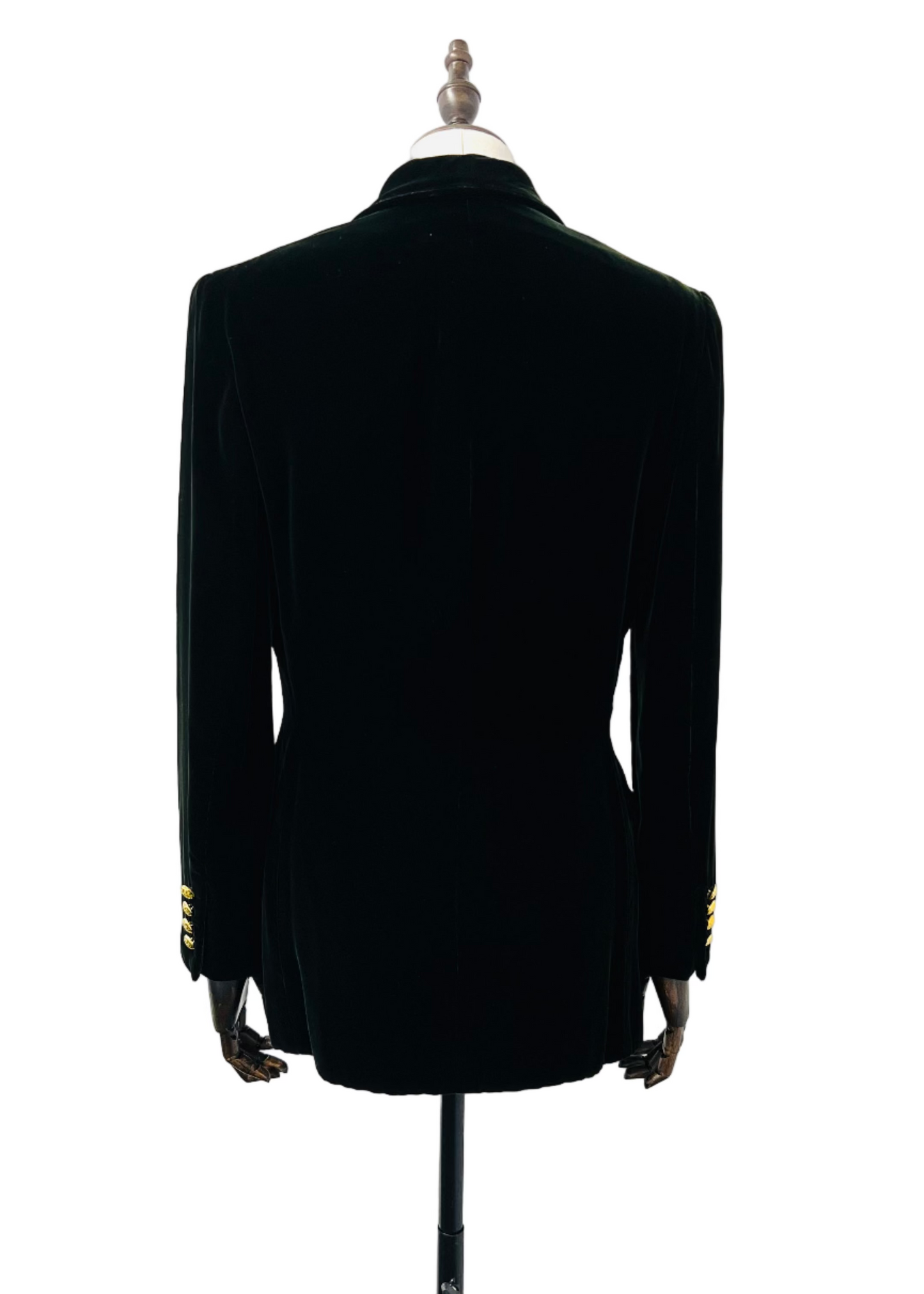 Ralph Lauren - Dark Green Velvet Crested Blazer