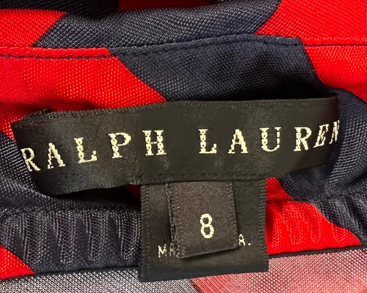 Ralph Lauren Collection Black Label - Navy & Red Striped Nautical Chain Dress