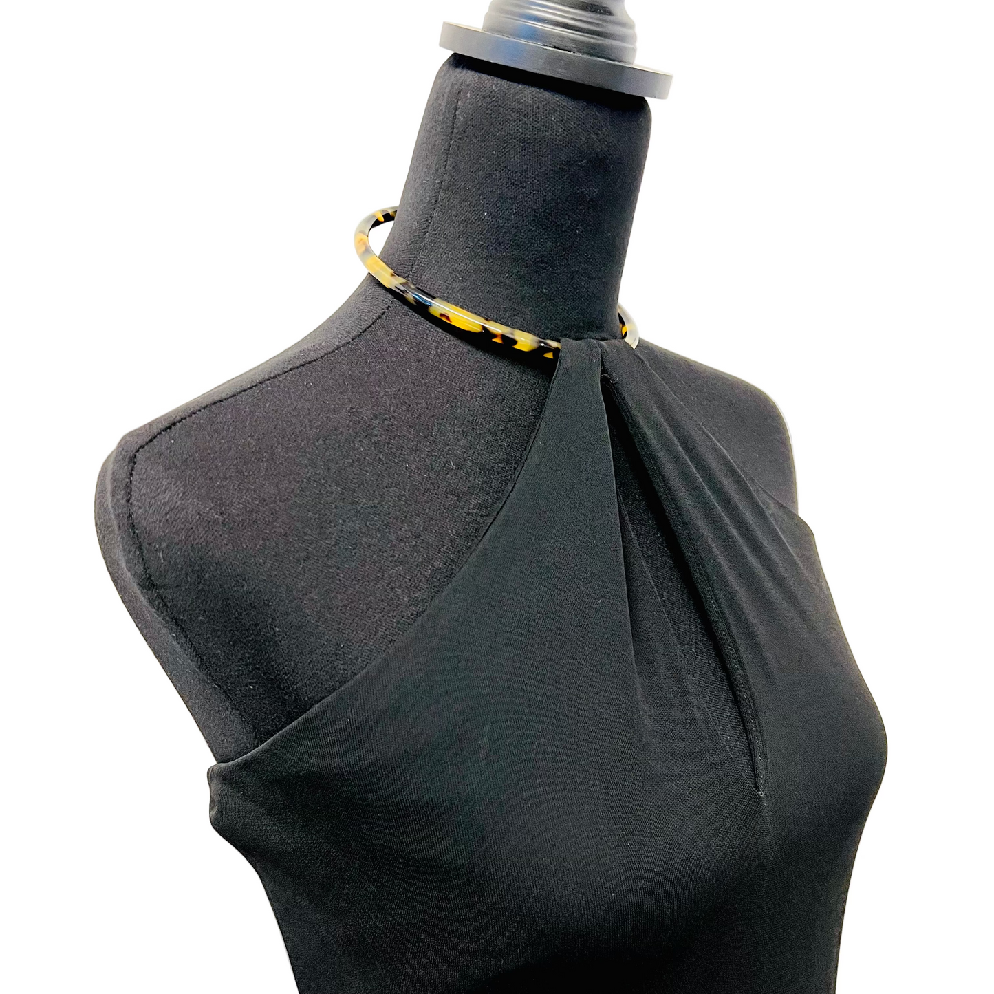 Ralph Lauren Collection Black Label - Black Crepe with Tortise Shell Choker Dress