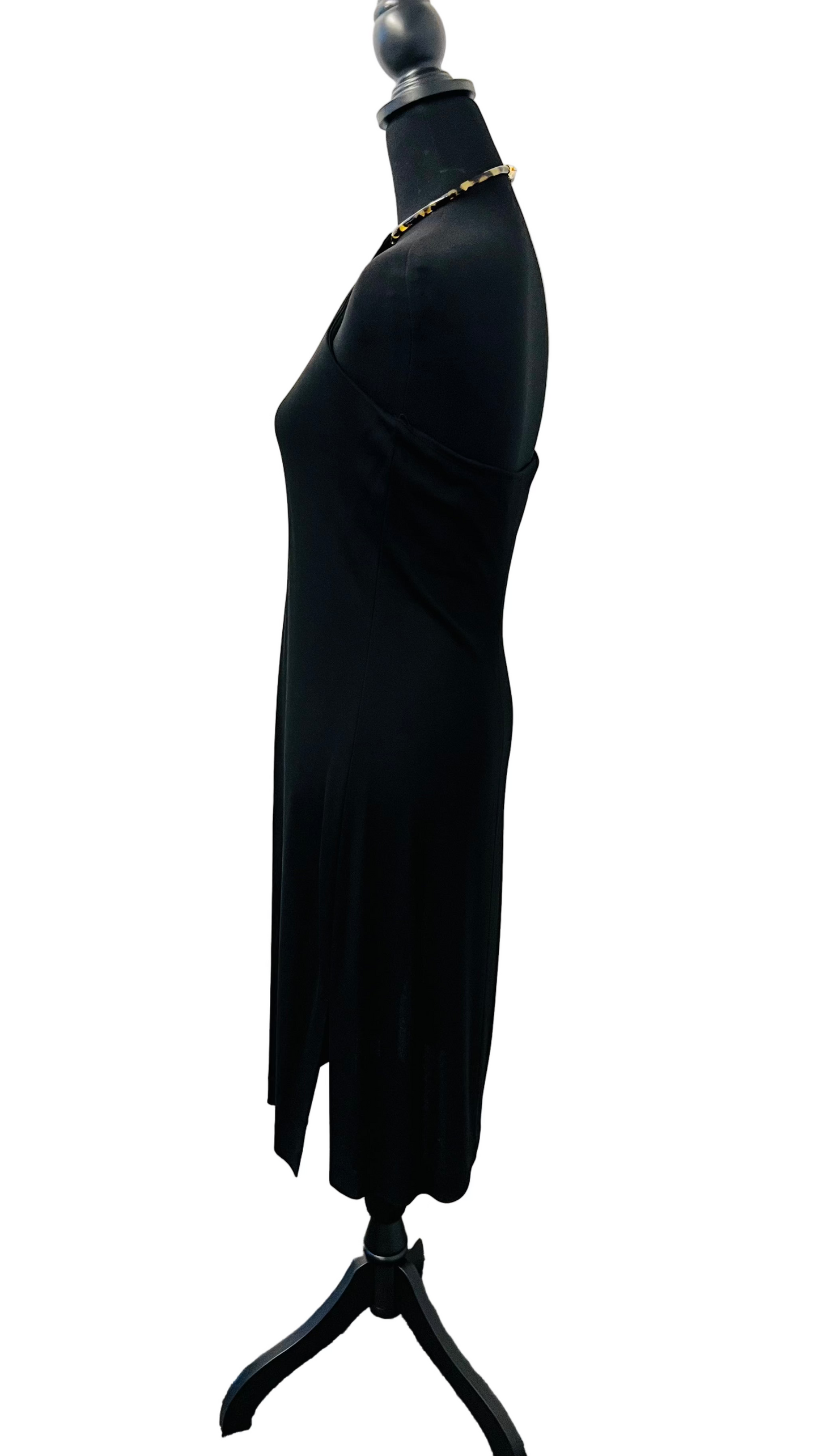 Ralph Lauren Collection Black Label - Black Crepe with Tortise Shell Choker Dress