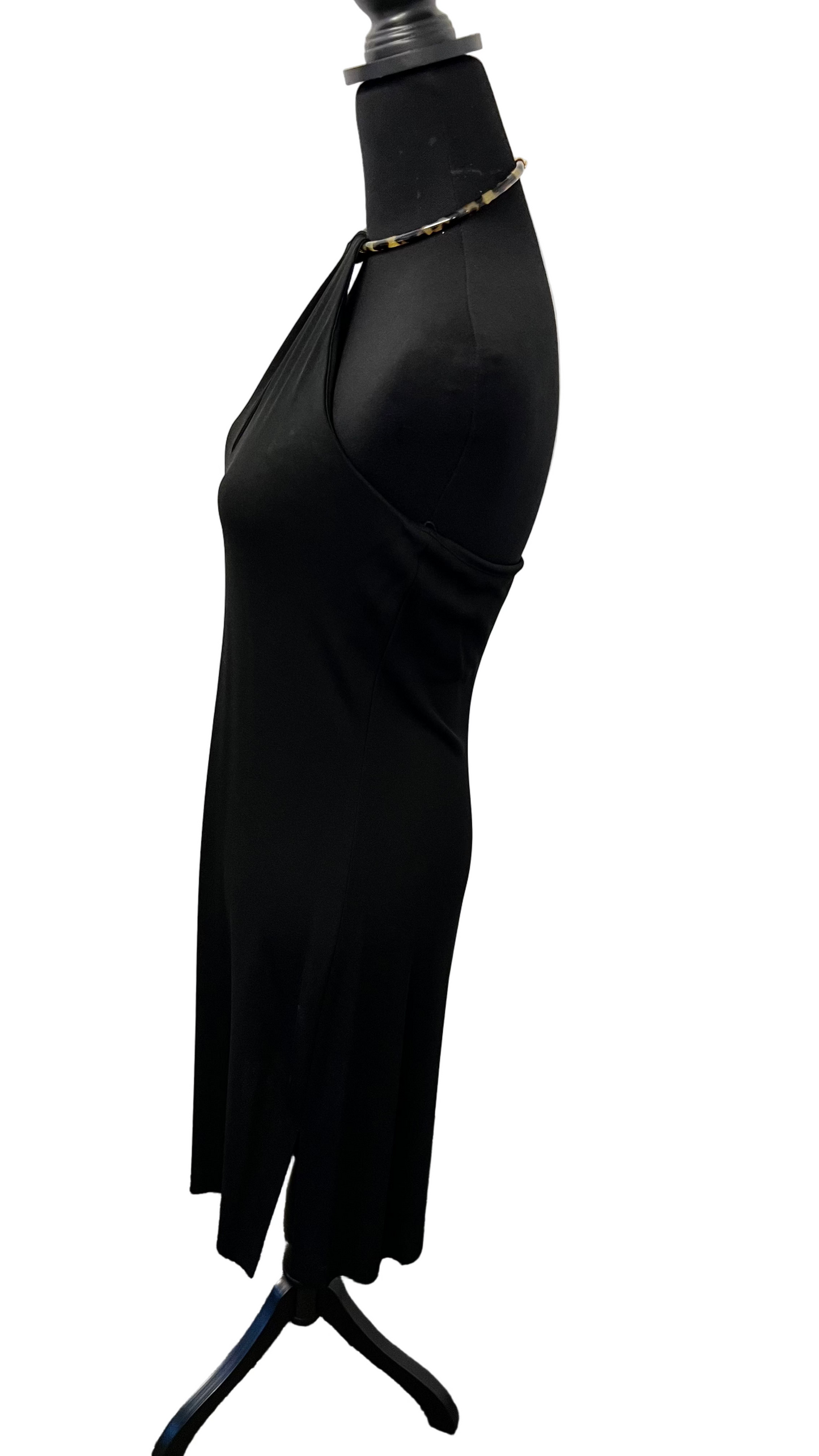 Ralph Lauren Collection Black Label - Black Crepe with Tortise Shell Choker Dress