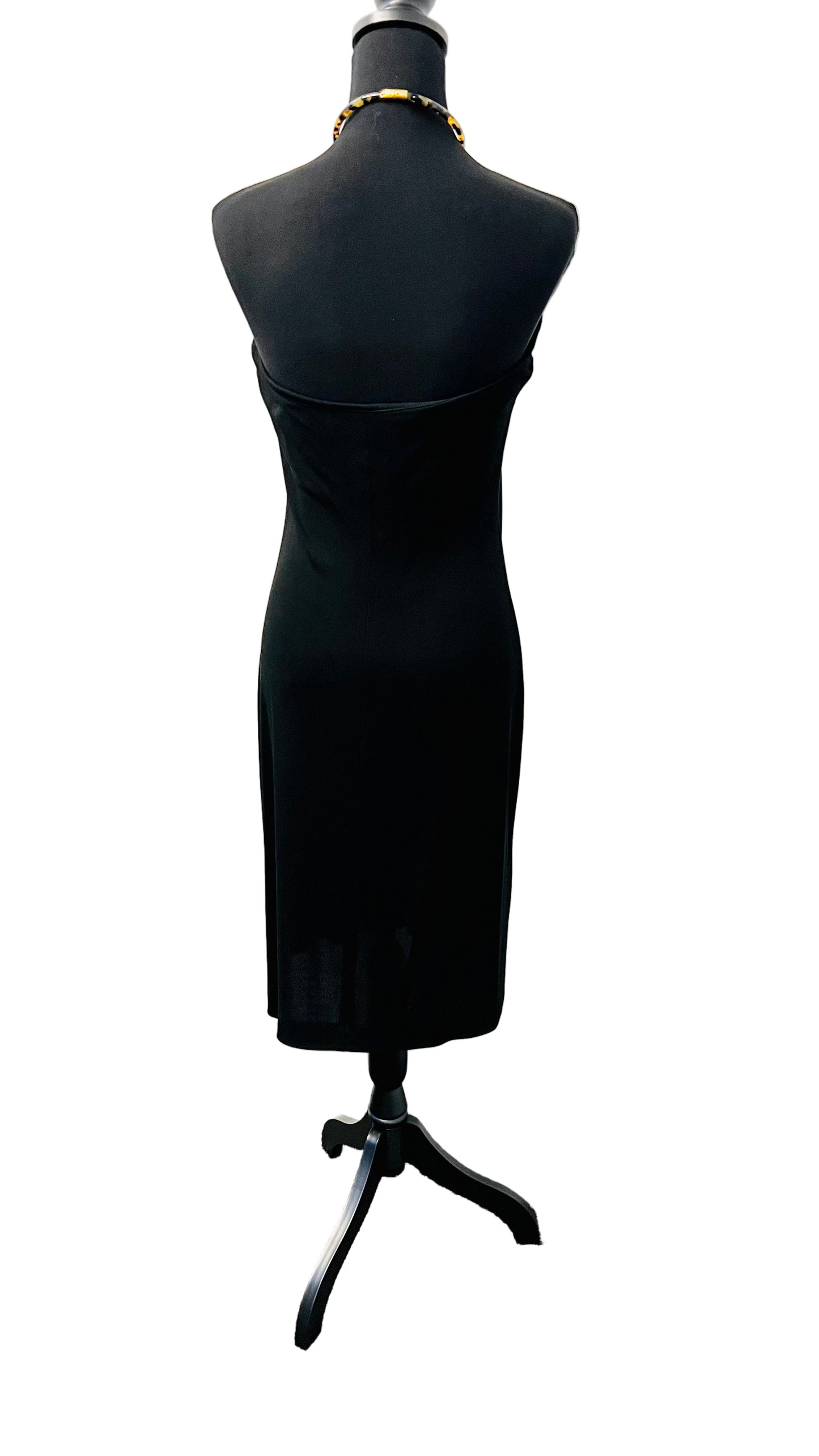 Ralph Lauren Collection Black Label - Black Crepe with Tortise Shell Choker Dress