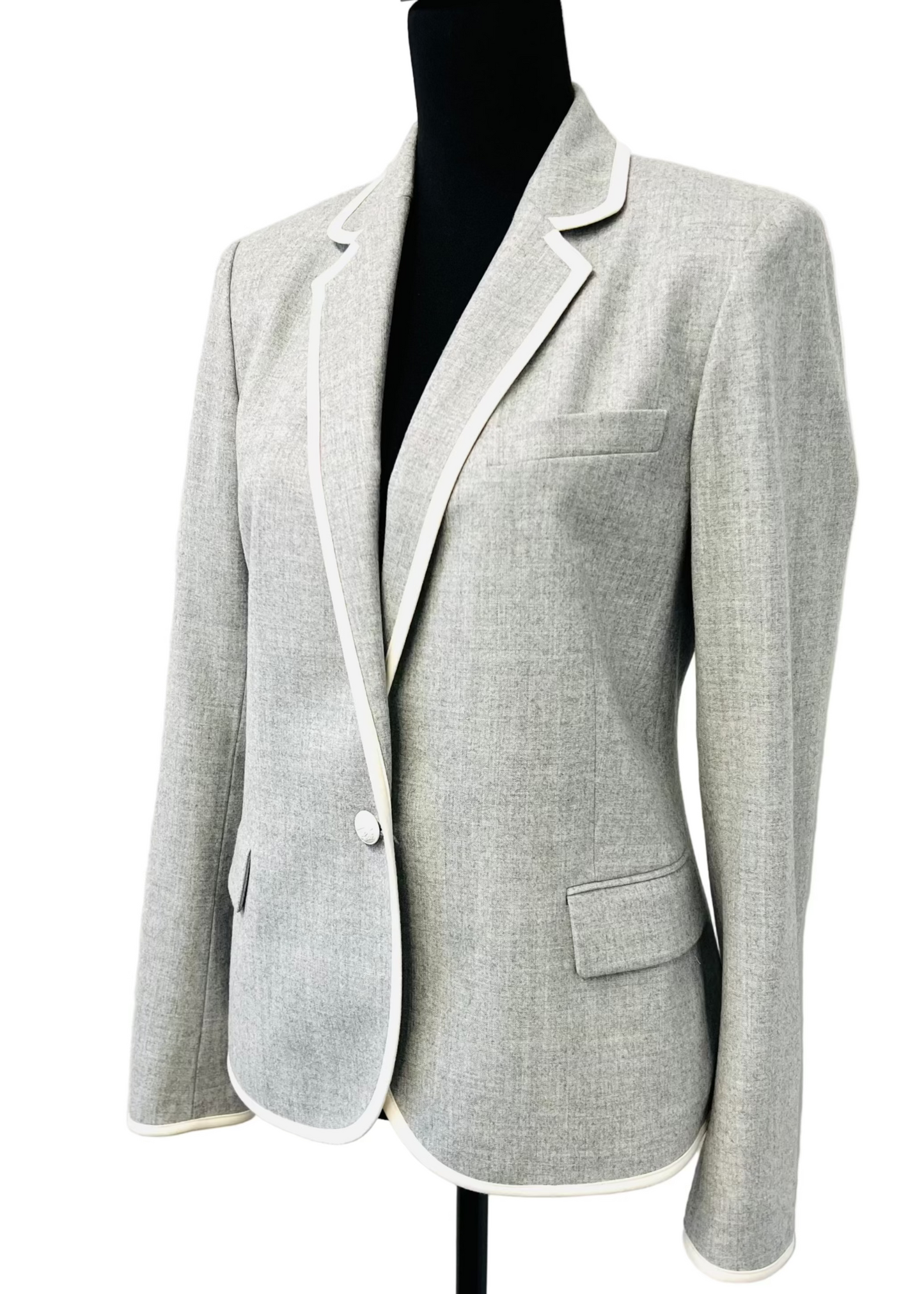Theory - Grey Wool Piped Blazer