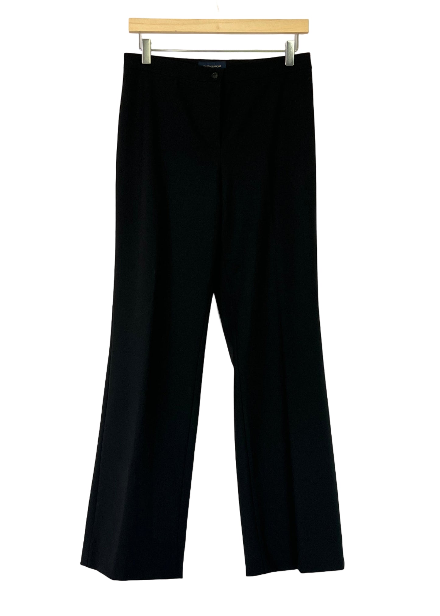 Piazza Sempione - Flat Front Black Wool Pant