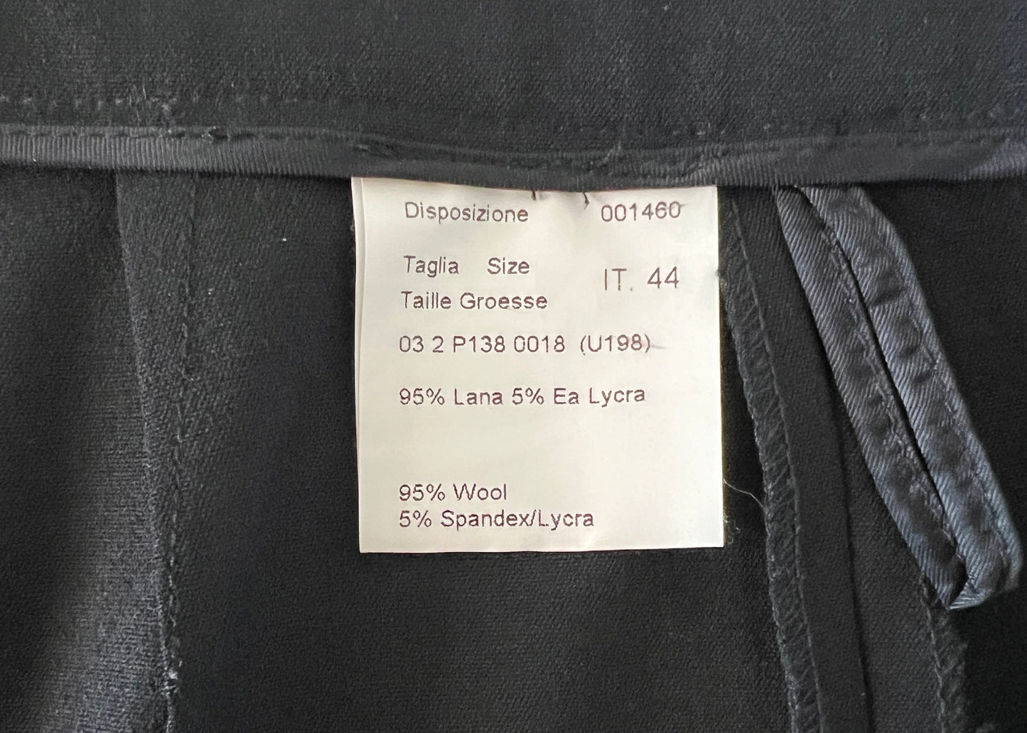 Piazza Sempione - Flat Front Black Wool Pant