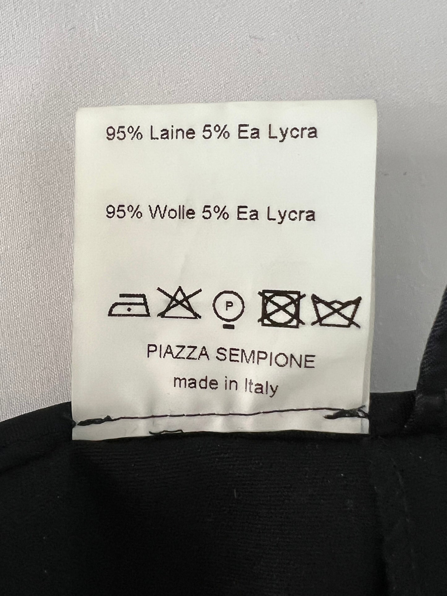 Piazza Sempione - Flat Front Black Wool Pant