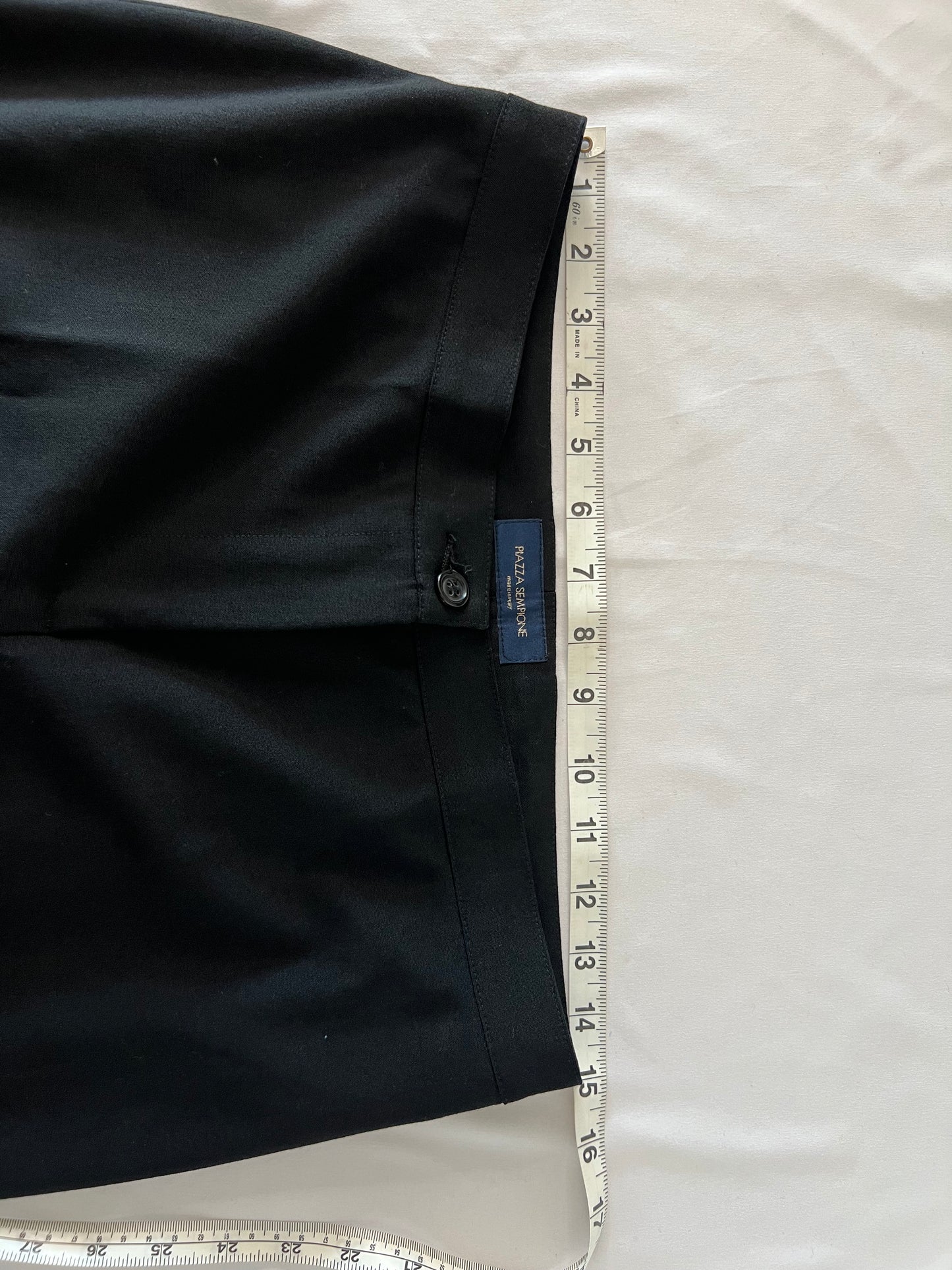 Piazza Sempione - Flat Front Black Wool Pant
