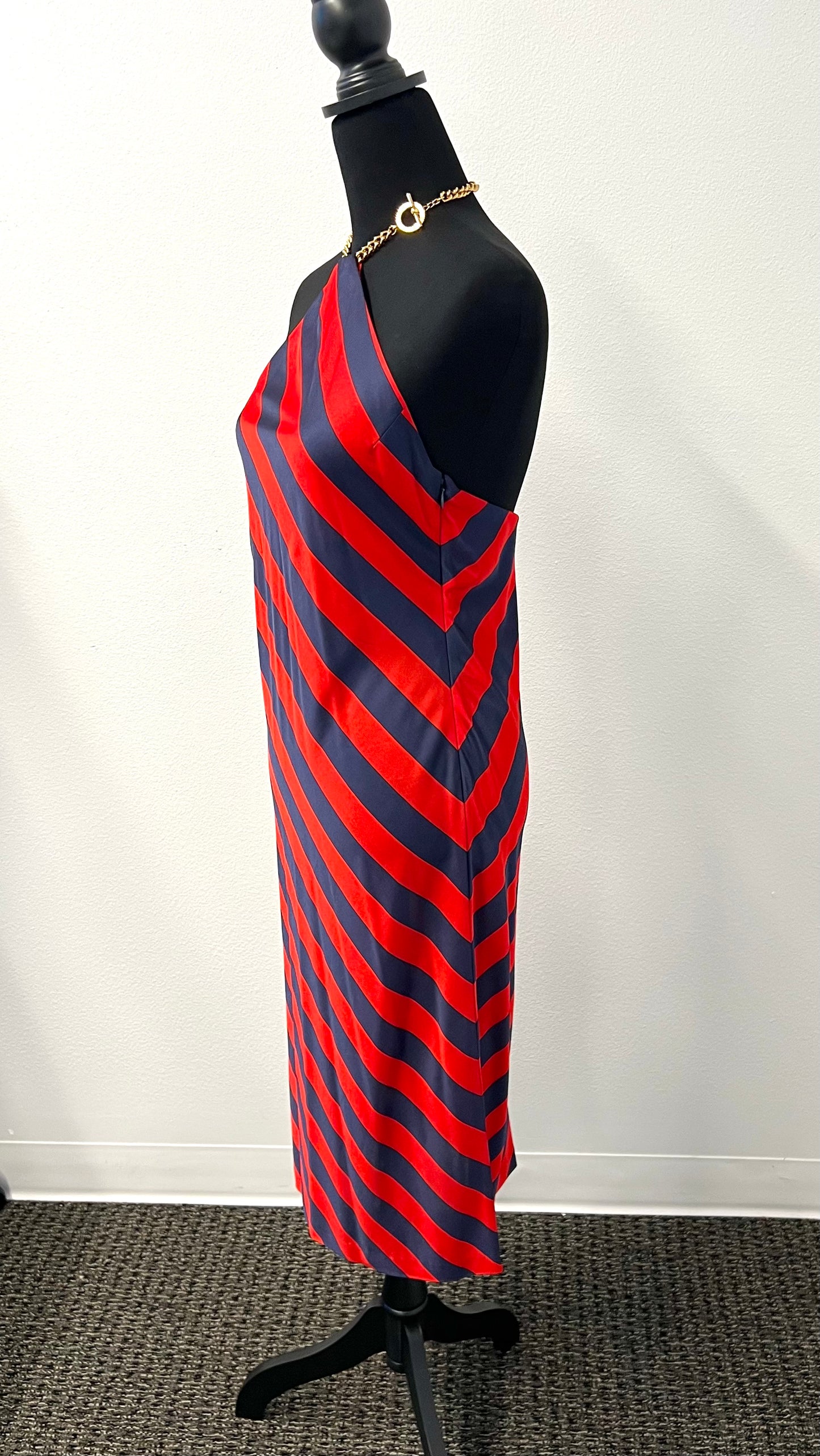 Ralph Lauren Collection Black Label  - Navy & Red Striped Nautical Chain Dress