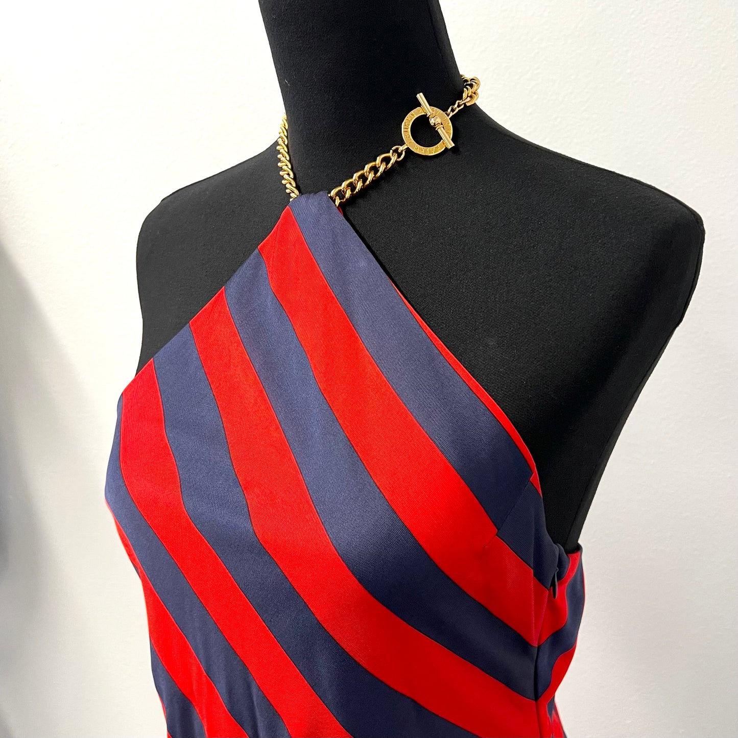 Ralph Lauren Collection Black Label  - Navy & Red Striped Nautical Chain Dress