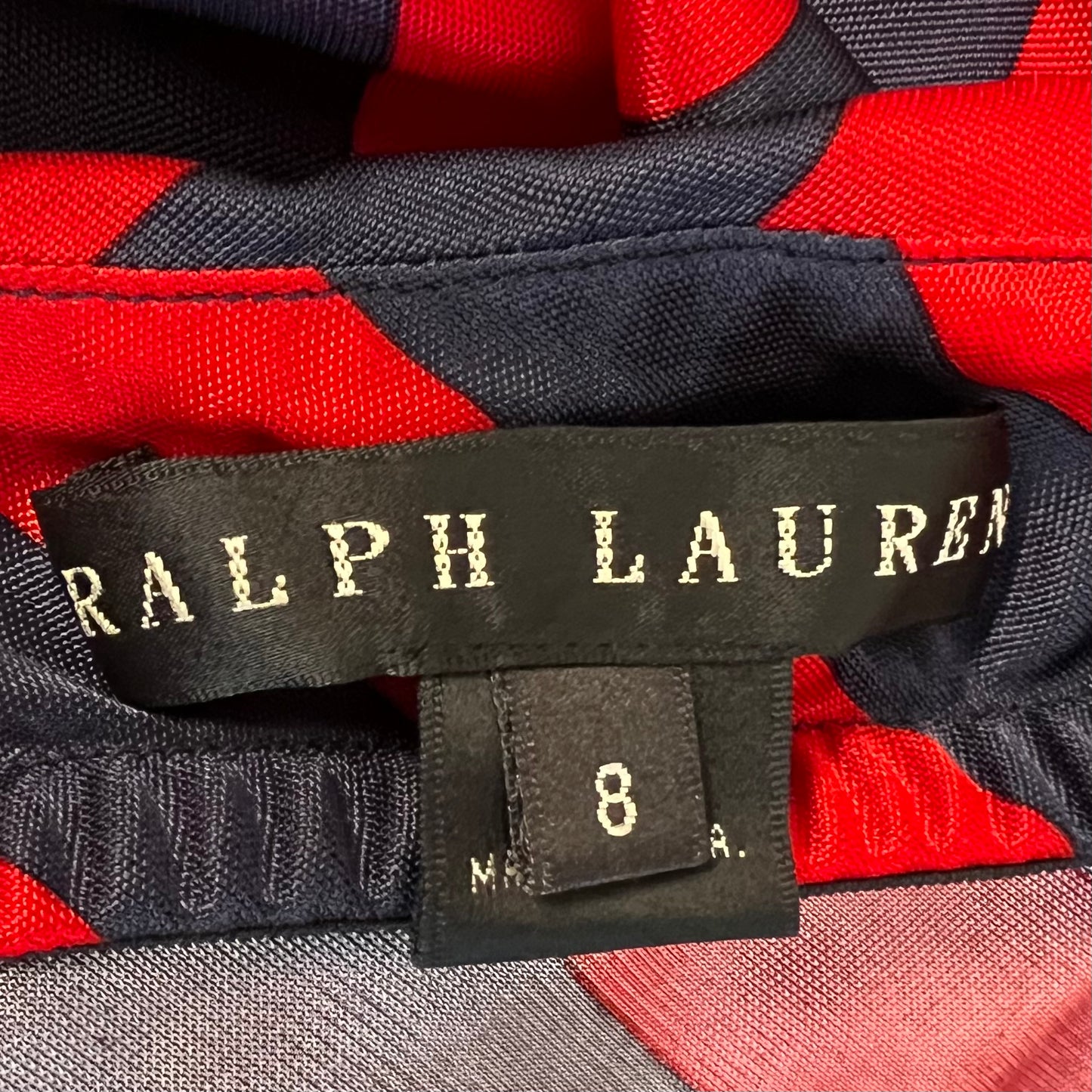 Ralph Lauren Collection Black Label  - Navy & Red Striped Nautical Chain Dress