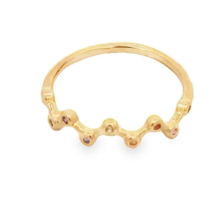 Slim Ring With CZ Colorful Stones